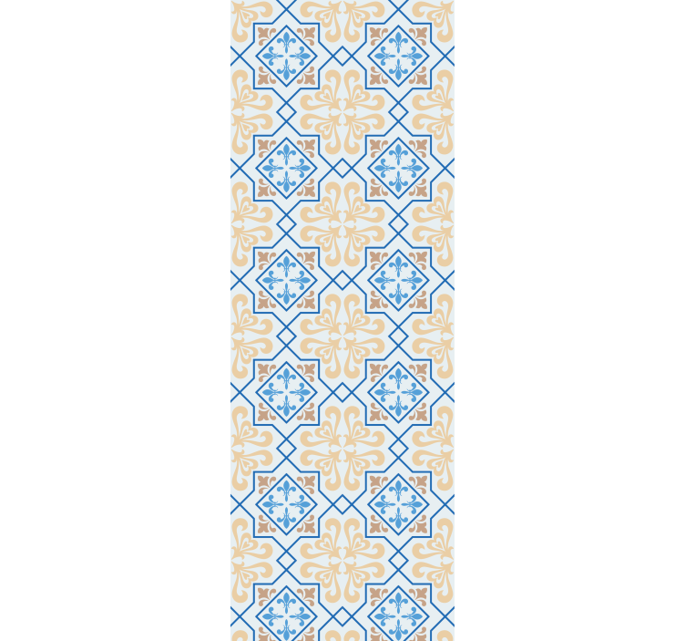 Kitchen roller blind with blue lines portuguese tiles - TenStickers