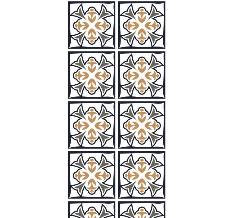 Kitchen roller blind in beige and black tile - TenStickers