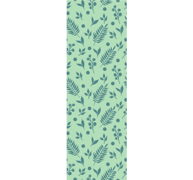 Kitchen roller blind green leaves on green - TenStickers