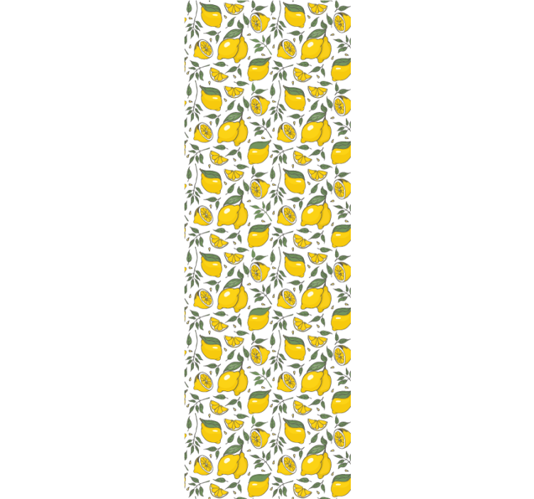 Lemons and cream flowers kitchen roller blind - TenStickers