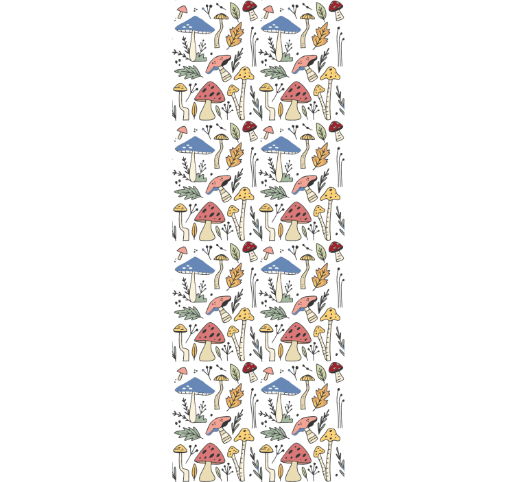 Kitchen roller blind with hand-drawn mushroom pattern - TenStickers