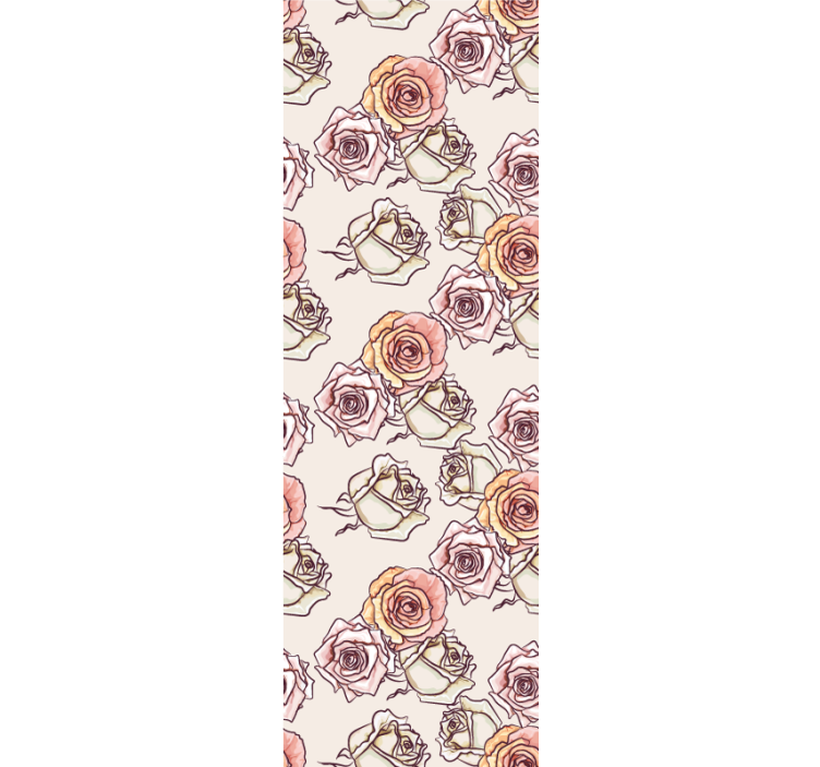 Dining room roller blind roses pattern english style - TenStickers