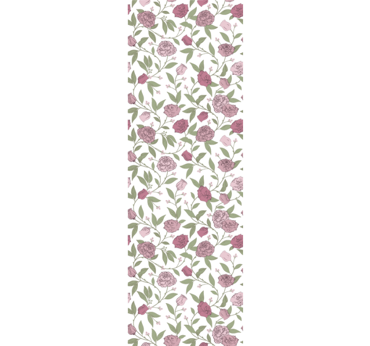 Dining room roller blind with pale pink vintage roses - TenStickers