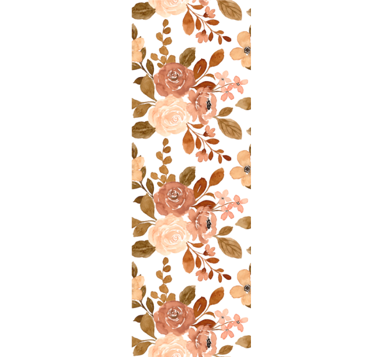 Dining room roller blind with elegant pink pastel flowers - TenStickers
