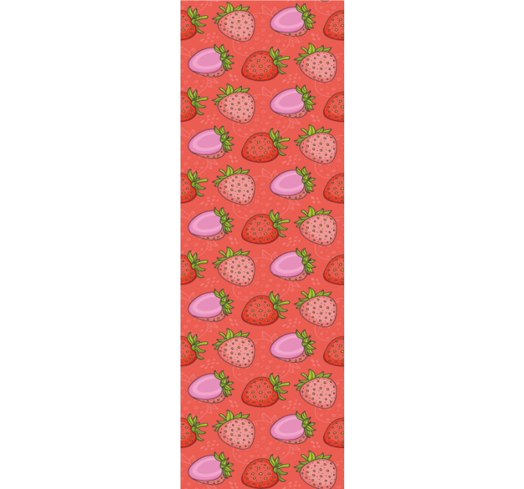 Dining room roller blind with seamless strawberry design - TenStickers