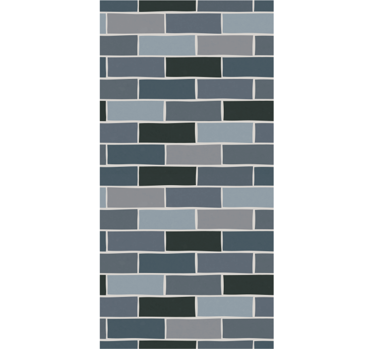 Dining room roller blind light gray brick pattern - TenStickers