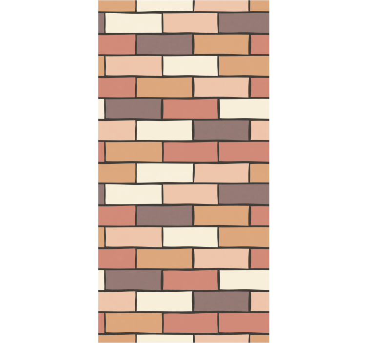 Dining room roller blind vintage brown brick design - TenStickers