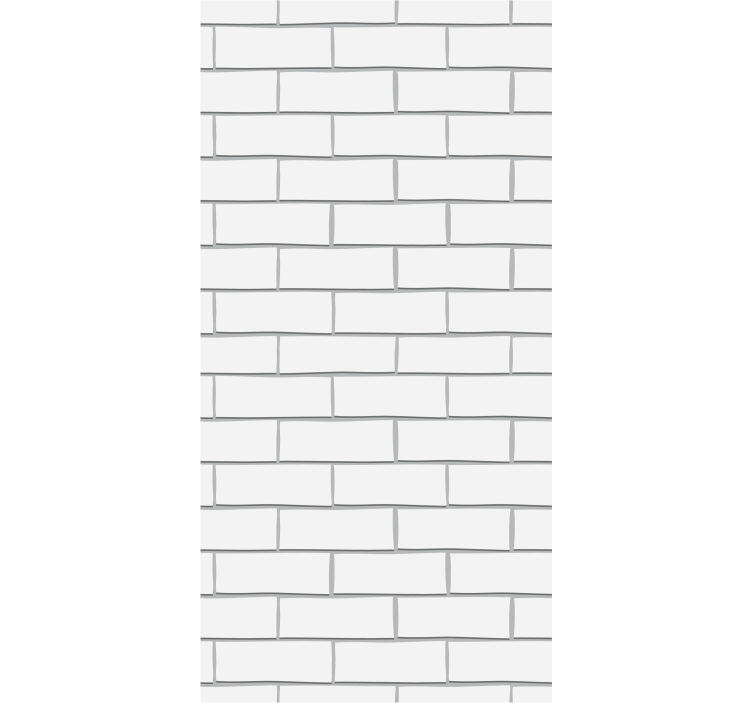 Dining room roller blind white thick bricks - TenStickers