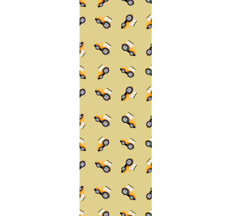 Children room roller blind with cute construction trucks - TenStickers