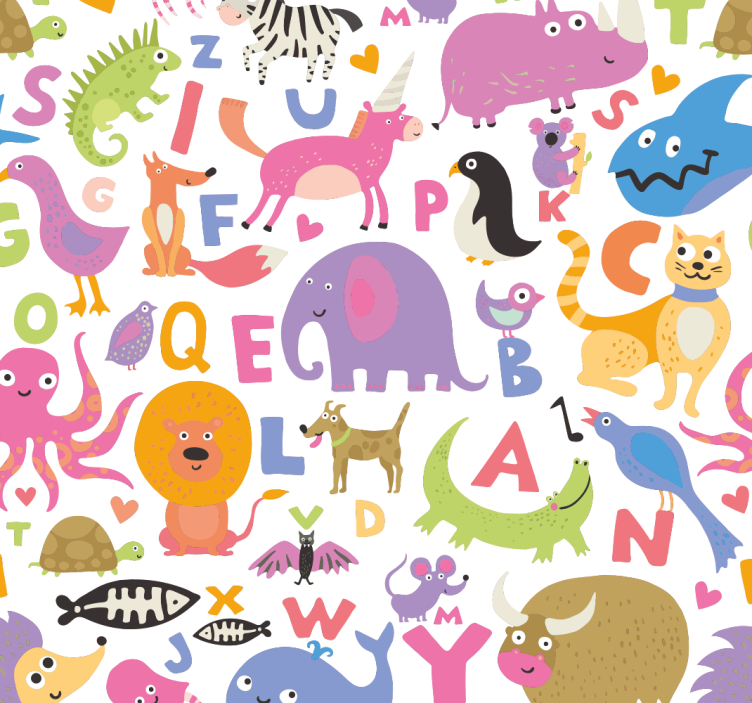 Children room roller blind alphabet animals - TenStickers