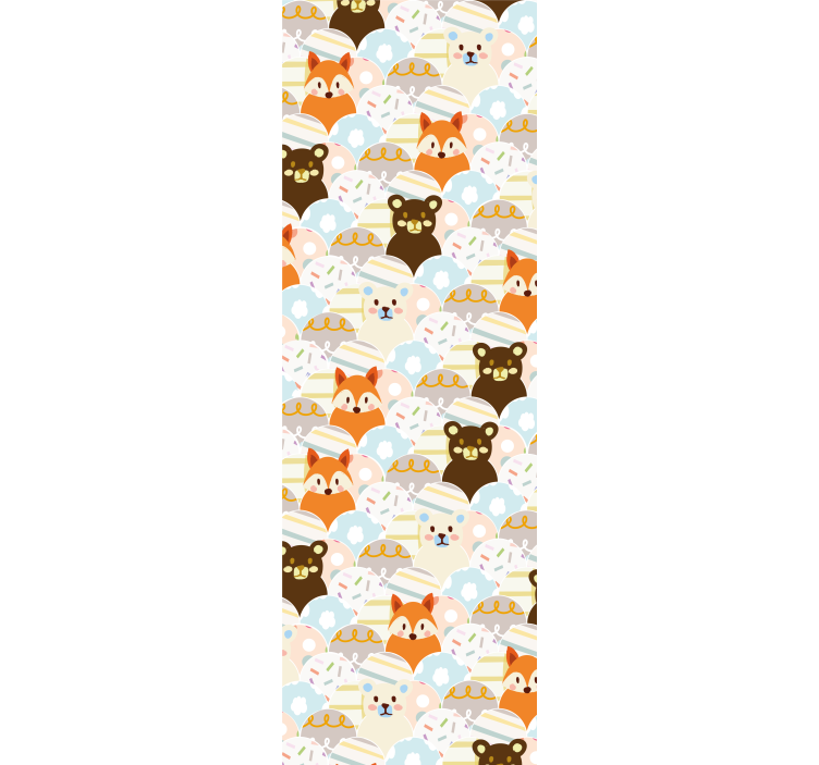 Children room roller blind with bear and fox design - TenStickers