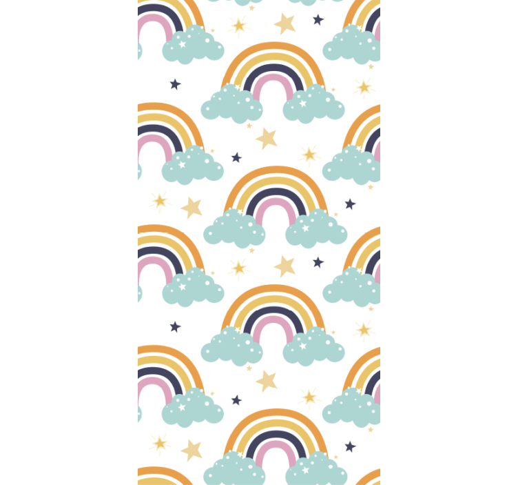 Children room roller blind colorful rainbows and clouds - TenStickers