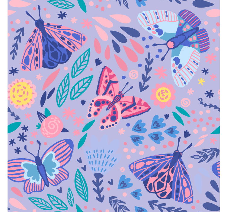 Children room roller blind butterflies in purple tones - TenStickers