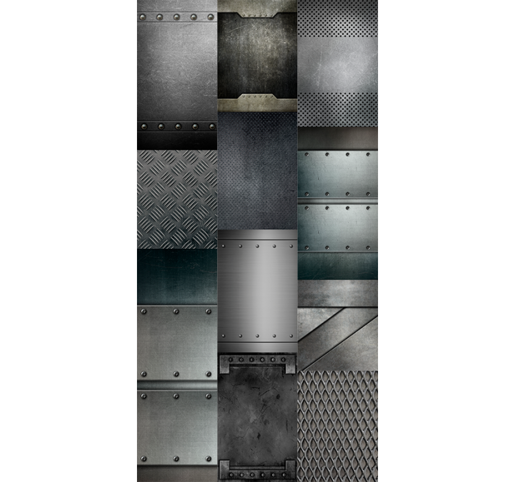 Office roller blind in metal black blocks pattern - TenStickers