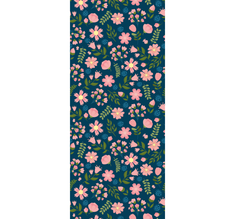 Office roller blind flowerprint 'floflo' blue - TenStickers