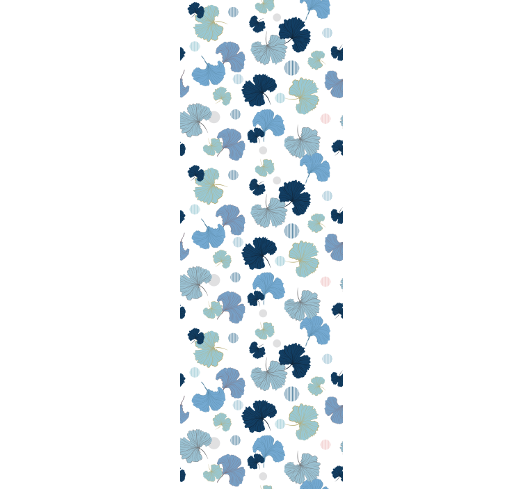 Office roller blind with blue ginkgo leaf design - TenStickers
