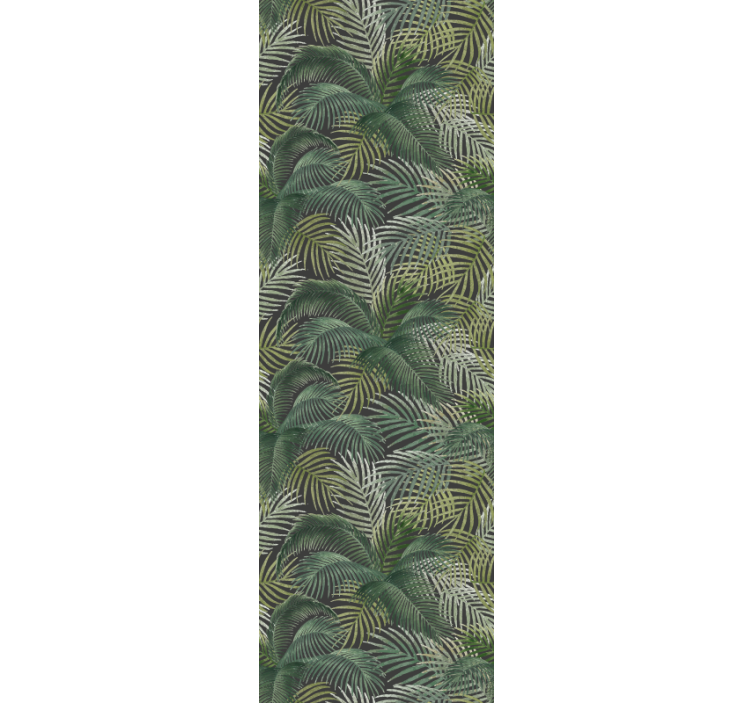 Office roller blind green palm leaves design - TenStickers