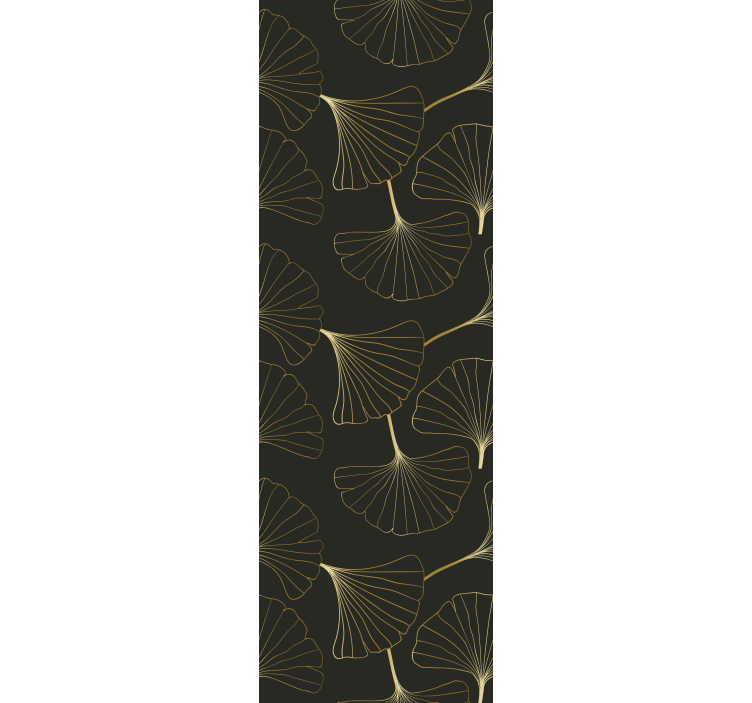 Ginkgo leaves charcoal gold office roller blind - TenStickers