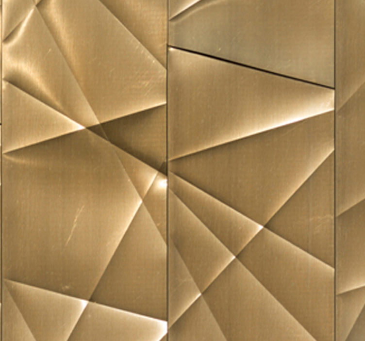 Office roller blind 3d golden polygon design - TenStickers