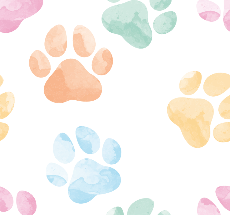 Office roller blind in pastel pet paw colors - TenStickers