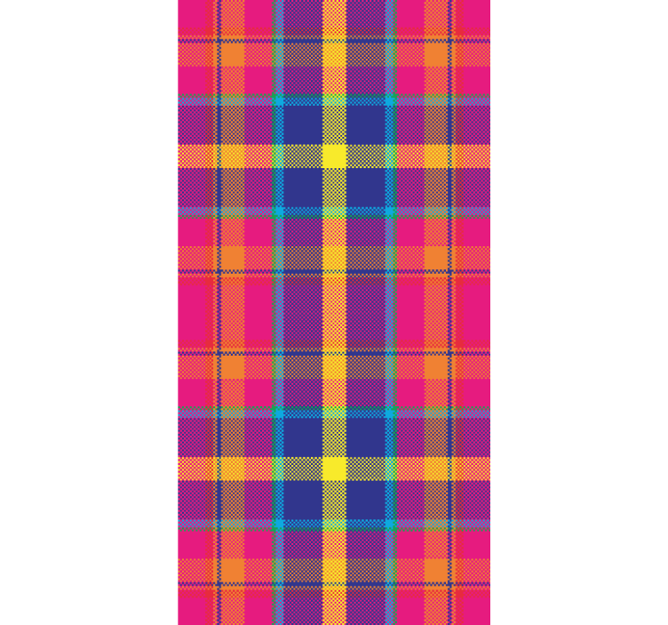 Teenage bedroom roller blind in vibrant gingham pattern - TenStickers