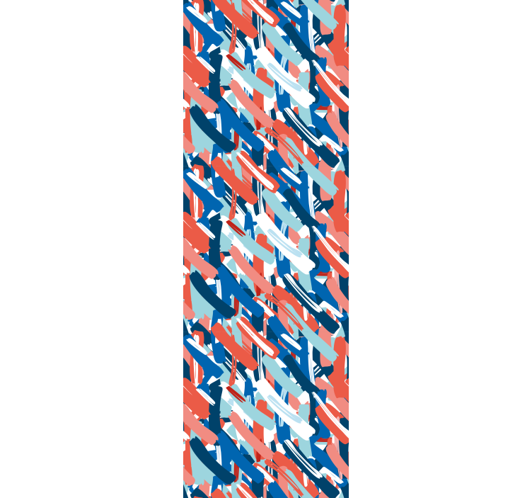 Teenage bedroom roller blind in red blue and white strokes - TenStickers