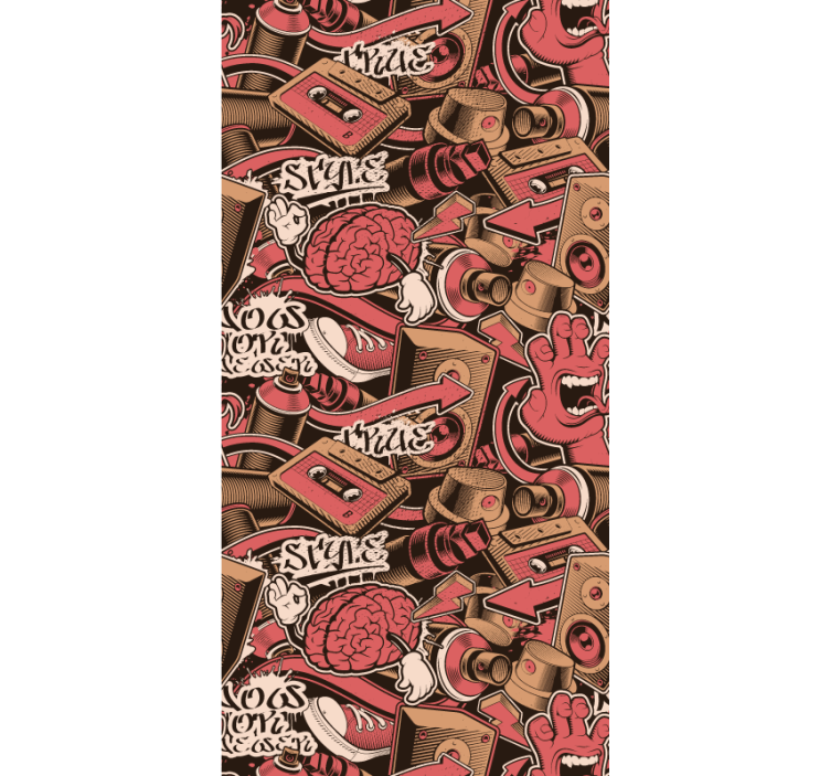 Teenage bedroom roller blind in red graffiti style - TenStickers