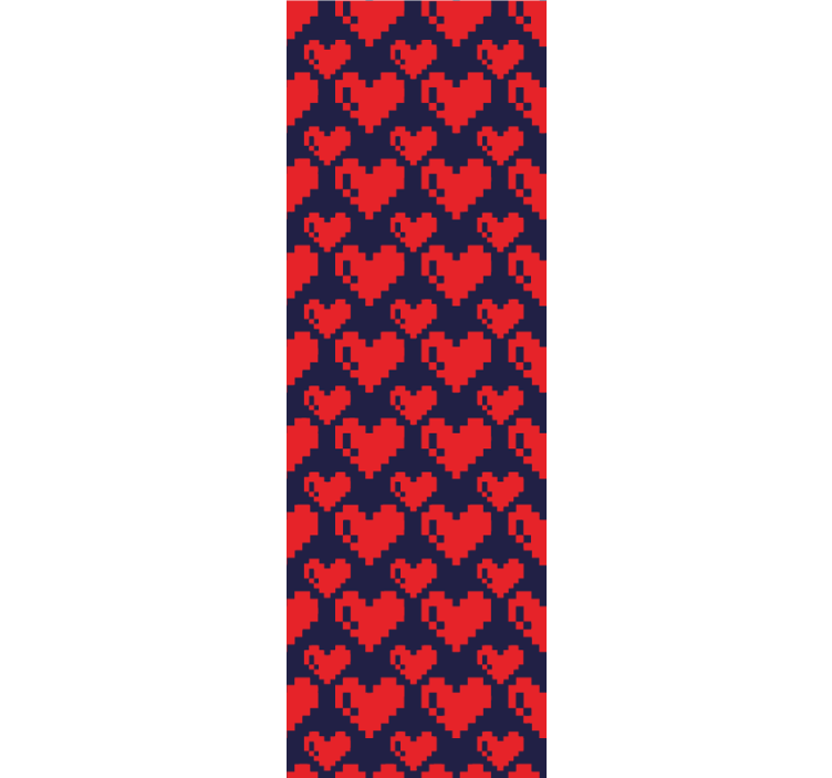 Teenage bedroom roller blind geometric red hearts navy - TenStickers