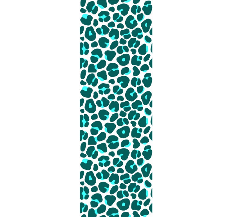 Teenage bedroom roller blind in blue and black leopard print - TenStickers