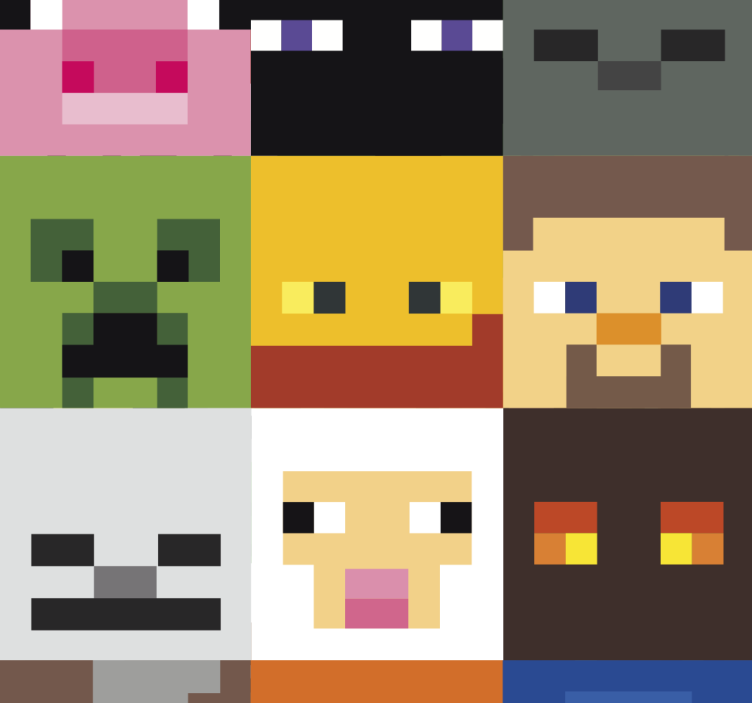 Teenage bedroom roller blind with gaming pixel art - TenStickers
