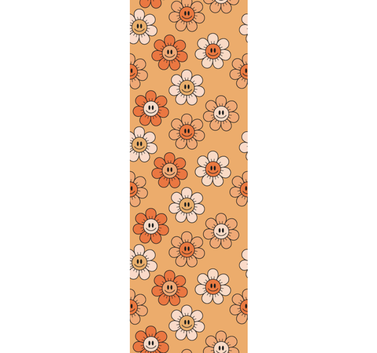 Teenage bedroom roller blind with orange smiley faces - TenStickers