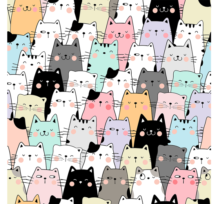 Teenage bedroom roller blind featuring cats - TenStickers
