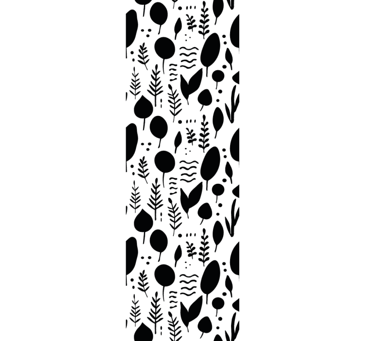 Modern roller blind with black and white nature images - TenStickers