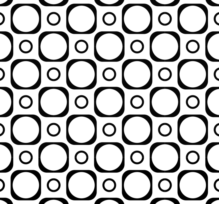 Black roller blind black and white tile design - TenStickers