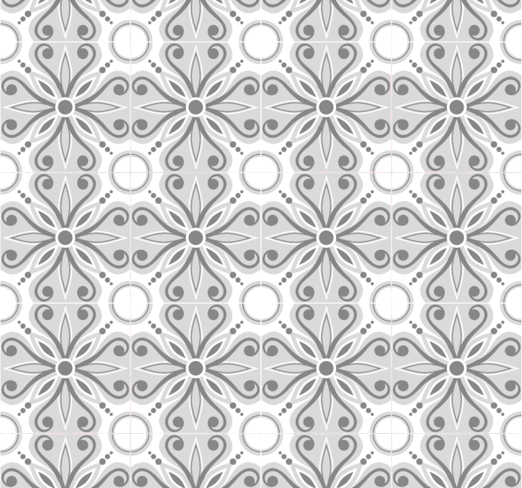 Gray roller blind in grey moroccan design - TenStickers