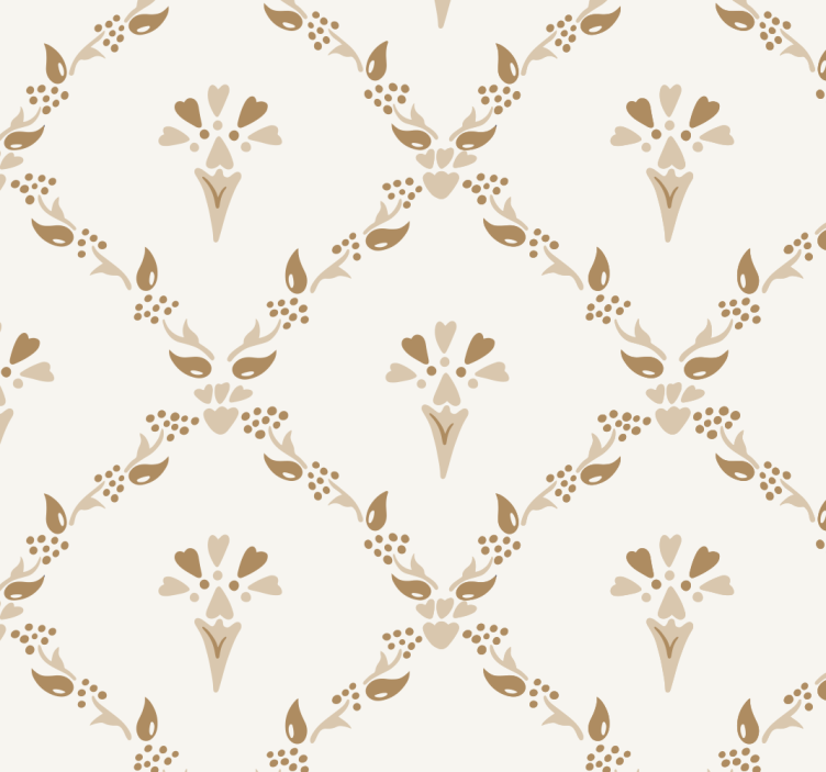 Beige roller blind with hexagonal floral design - TenStickers