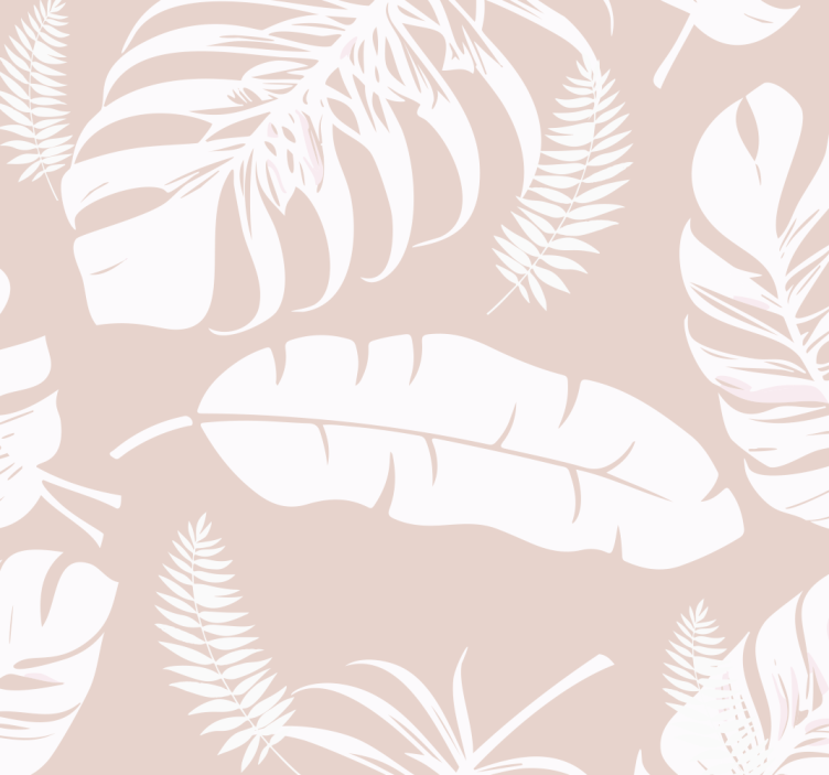 Beige roller blind with banana leaves design - TenStickers