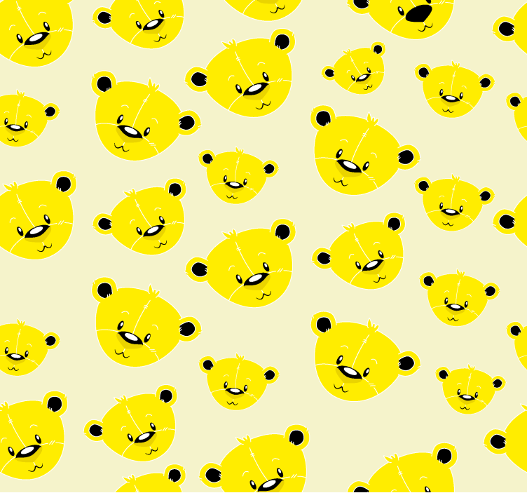 Yellow roller blind with cute bear pattern - TenStickers