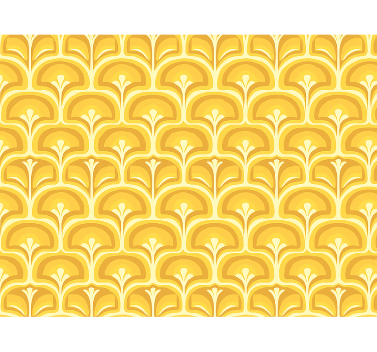 Yellow roller blind retro 70s yellow shapes - TenStickers