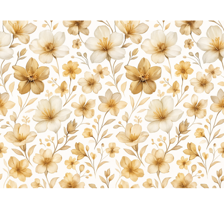 Yellow roller blind with realistic floral design - TenStickers