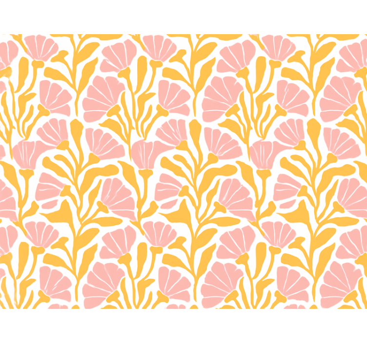 Yellow roller blind with modern colorful floral design - TenStickers