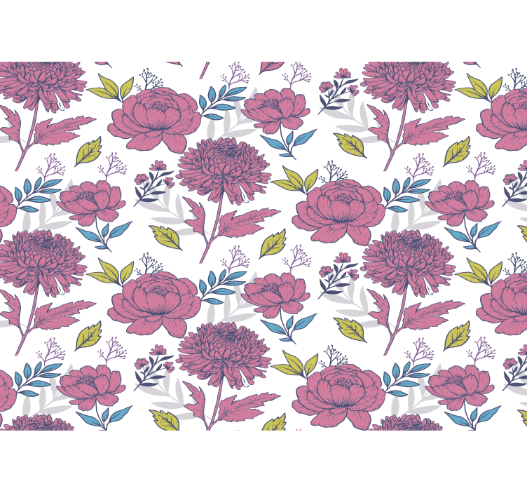 Kitchen roller blind with large multicolor floral design - TenStickers