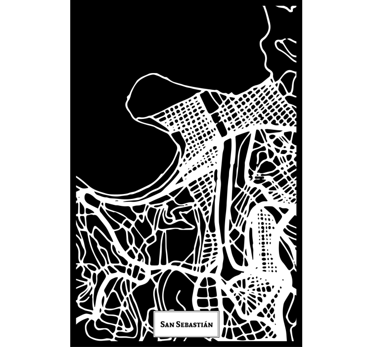 Living room roller blind san sebastián topographic map - TenStickers