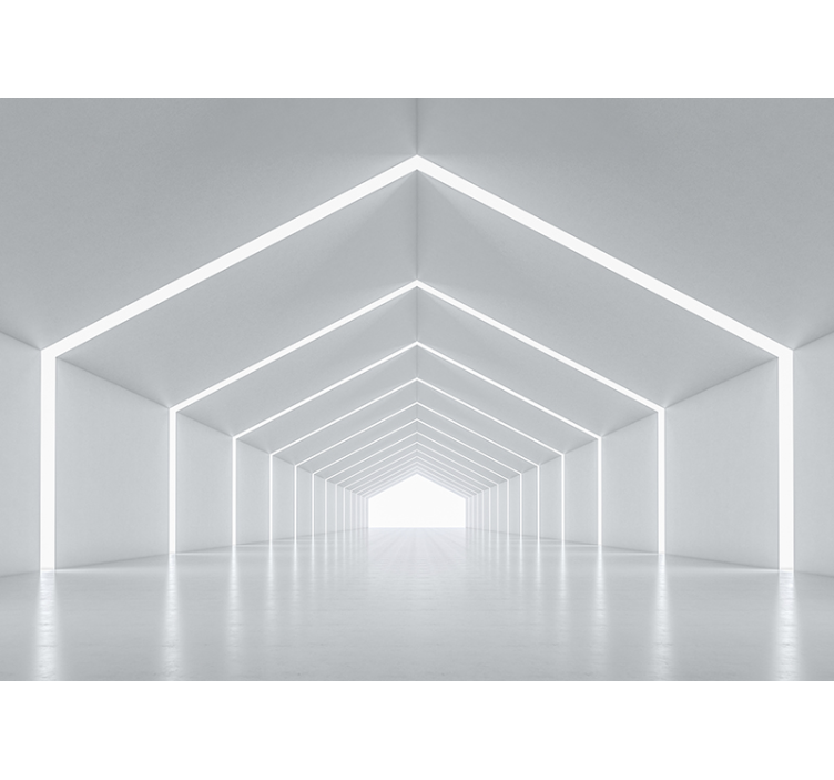 White roller blind with 3d tunnel effect - TenStickers