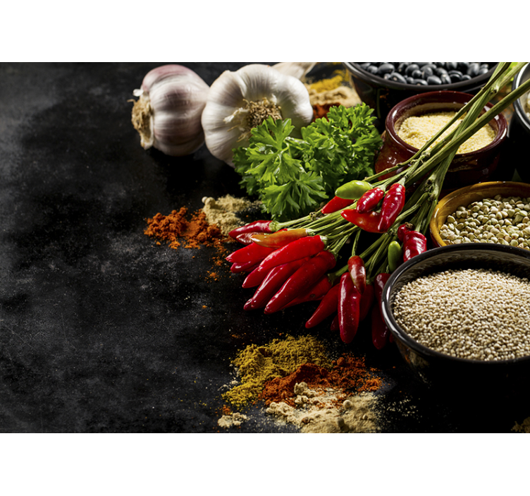 Black roller blind for cooking with spices - TenStickers