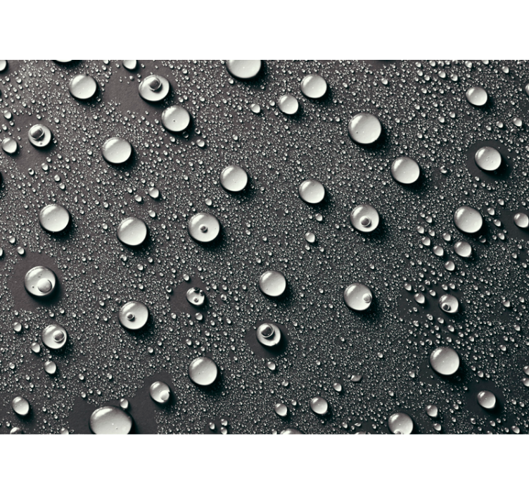 Black roller blind gray bathroom mural with bubbles - TenStickers
