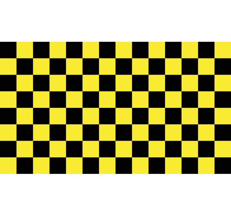Yellow roller blind yellow and black checkerboard - TenStickers