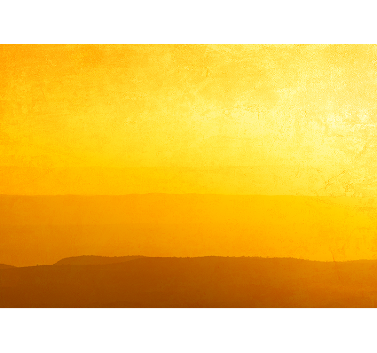Yellow roller blind hills at sunset - TenStickers