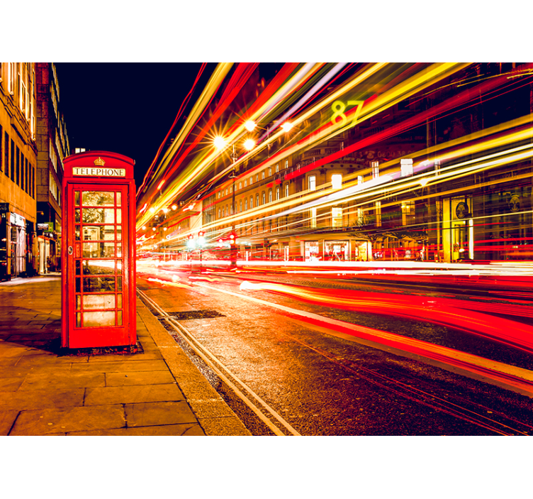 Red roller blind iconic london night - TenStickers