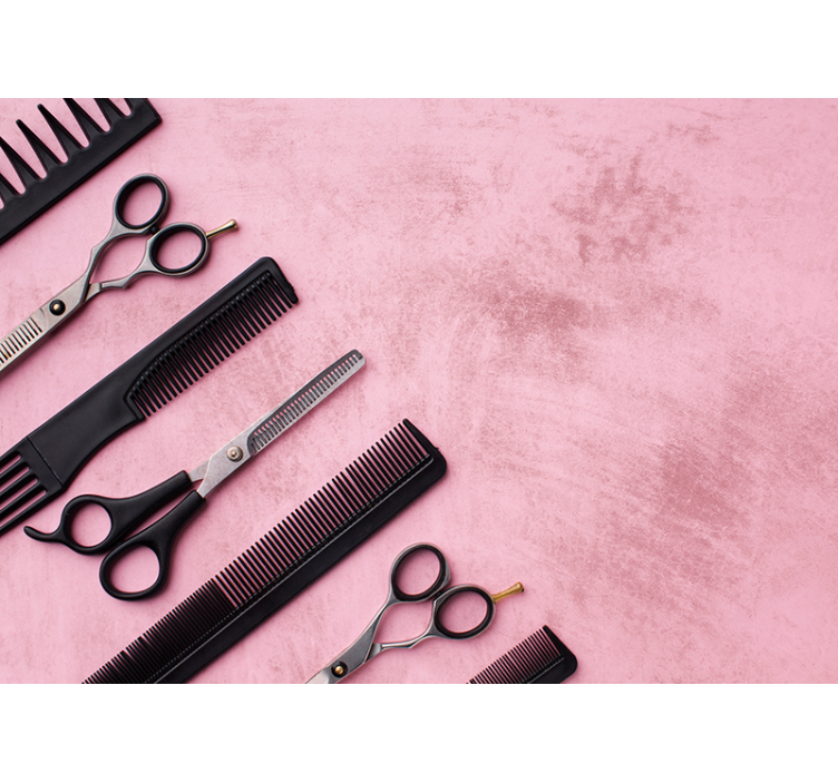 Pink roller blind hairdressing tools - TenStickers